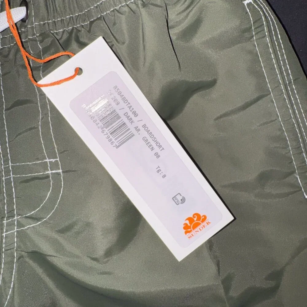 Sundek BOY’S SWIMSHORTS SHORT ELASTICATED WAIST ICONIC TAFFETA - NWOT